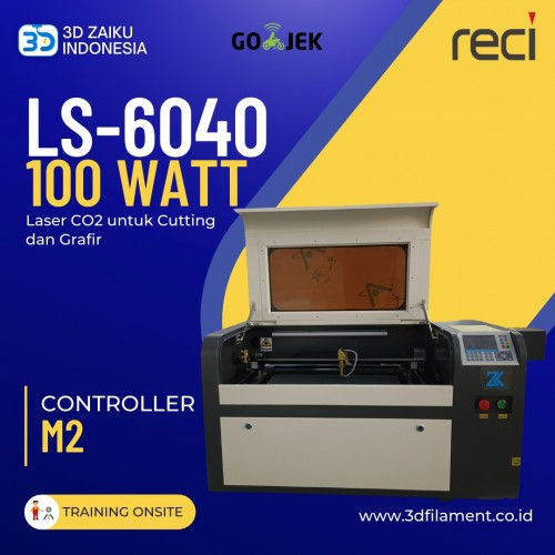 Zaiku CNC LS-6040 with 100 Watt Laser CO2 dengan Ruida Controller